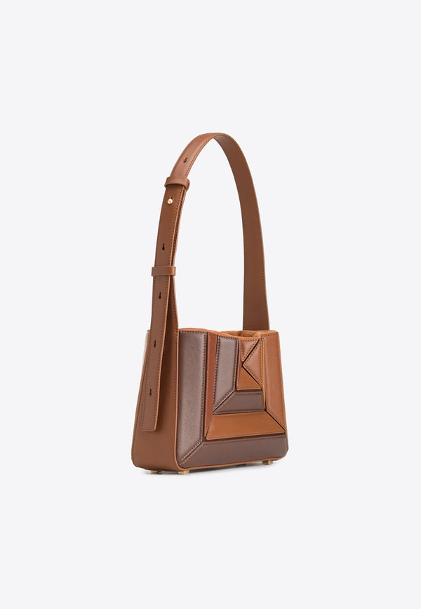 Mlouye Mini Sera Éclat Calf Leather Shoulder Bag Brown 10-074-129BROWN