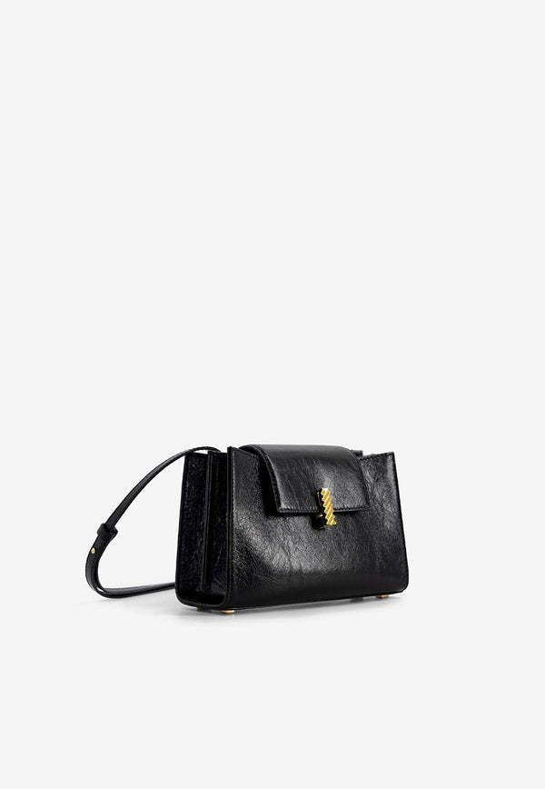 Mlouye Mini Isla Crinkled Crossbody Bag Black 10-086-185_BLACK