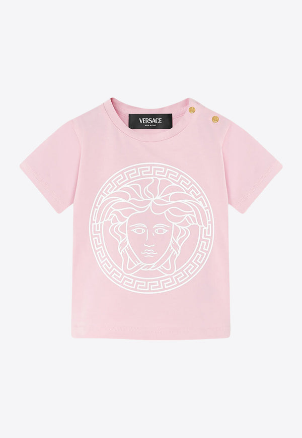 Versace Kids Baby Girls Medusa Crewneck T-shirt 1000102 1A10163 2PP00