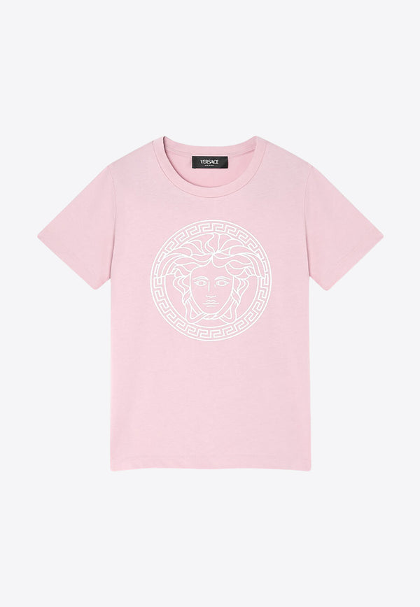 Versace Kids Girls Medusa-Print Crewneck T-shirt 1000239 1A10165 2PP00