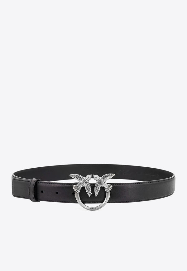 PINKO Love Birds Leather Belt Black 100125A0F1_Z99O