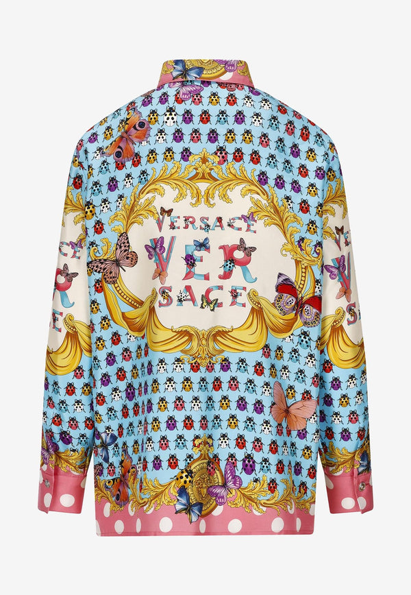 Versace Long-Sleeved Butterflies Silk Shirt Multicolor 1001360 1A08277 5X280