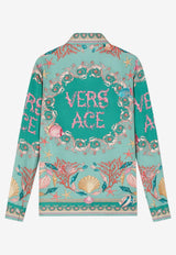 Versace Underwater Barocco Print Silk Shirt Green 1001360 1A14746 5GA30