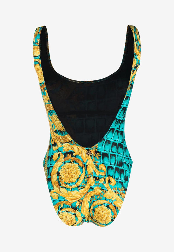 Versace Baroccodile Print One-Piece Swimsuit Multicolor 1001408 1A09276 5X340