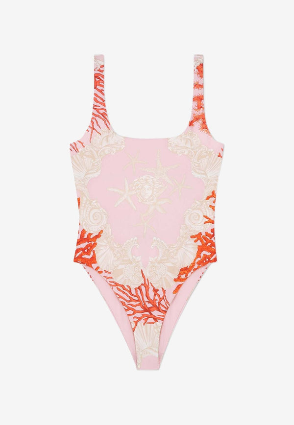 Versace Barocco Sea Print One-Piece Swimsuit Pink 1001408 1A11730 5PB50