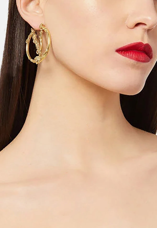 Virtus Hoop Earrings Versace Gold 1001435-1A00620-3J000