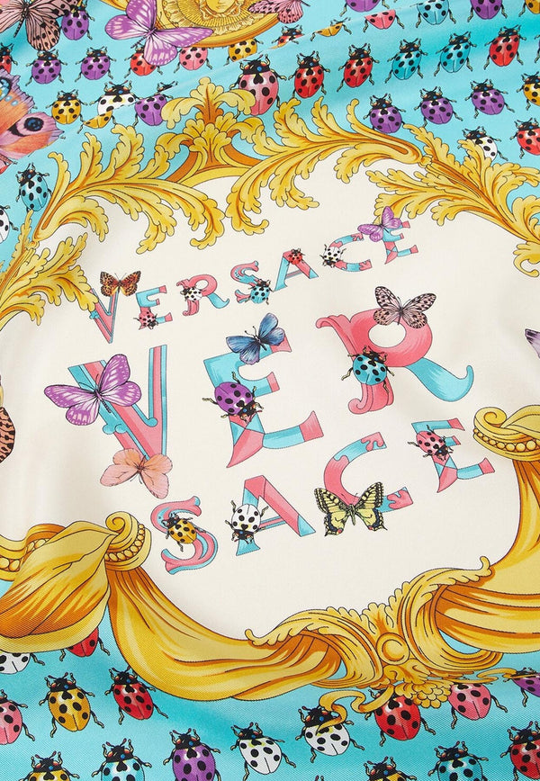 Versace Silk Logo Printed Foulard Multicolor 1001600 1A08225 5X280