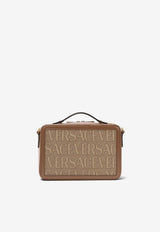 Versace All-Over Logo Messenger Bag Brown 1001769 1A07951 2N24V