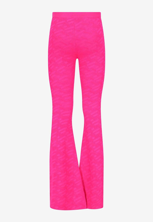 Versace Logo Pattern Flared Pants Pink 1001914 1A08240 1PO30
