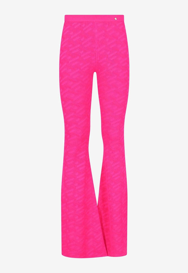 Versace Logo Pattern Flared Pants Pink 1001914 1A08240 1PO30