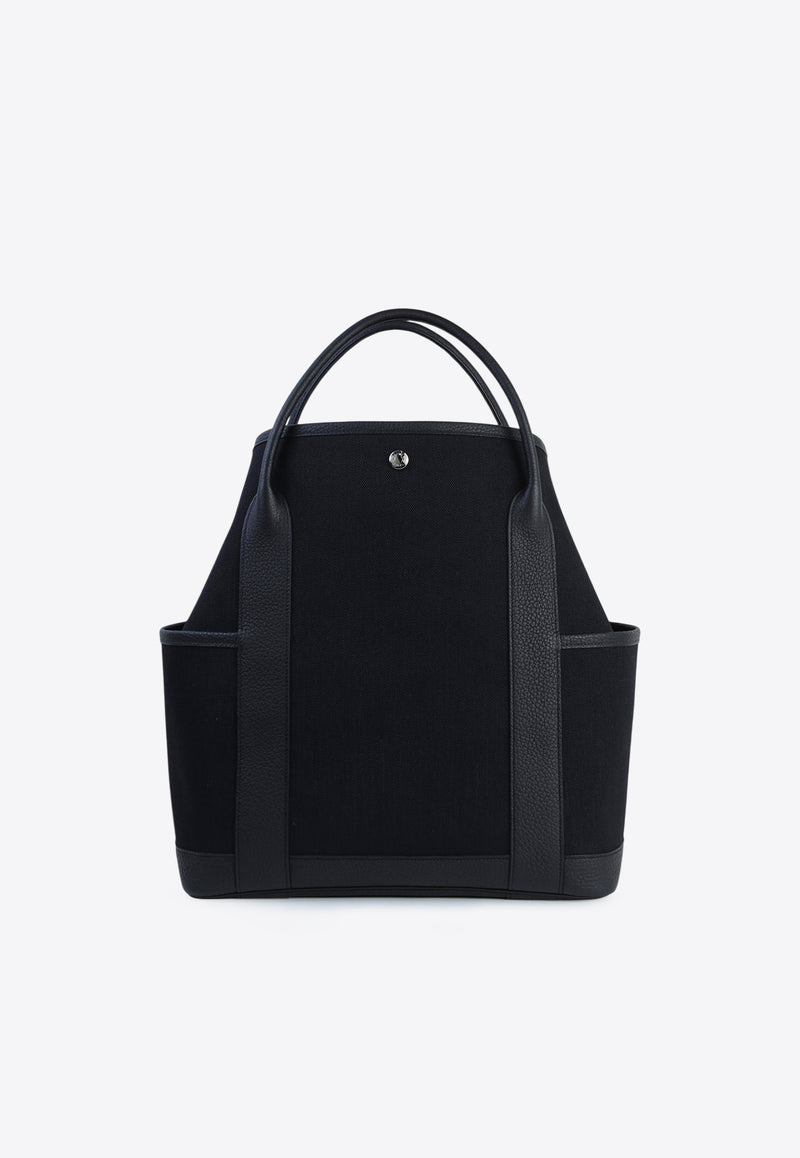 Garden Party Pockets in Vertical Noir Toile Militaire Canvas with Palladium hardware