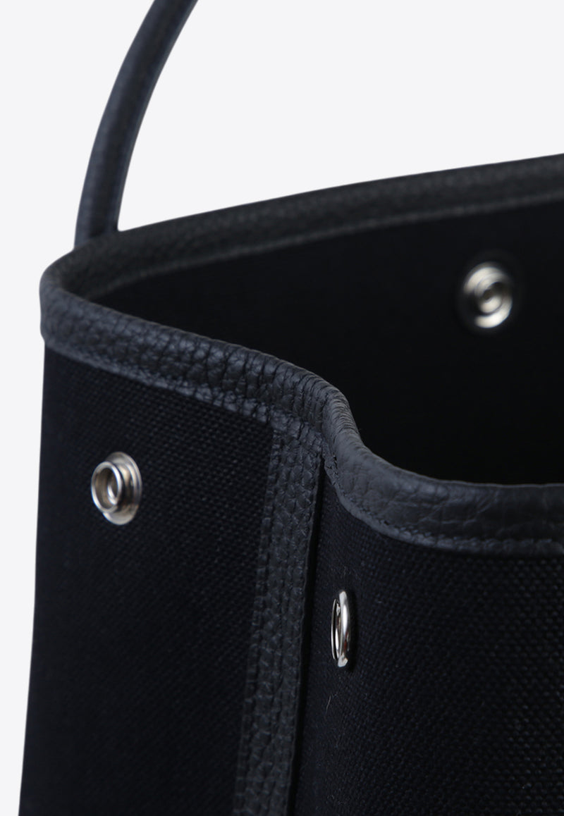 Garden Party Pockets in Vertical Noir Toile Militaire Canvas with Palladium hardware