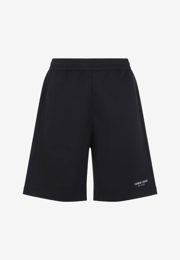 Logo Print Bermuda Track Shorts