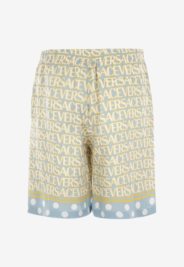 Versace All-Over Logo Shorts in Linen Multicolor 1002476 1A07835 5V510