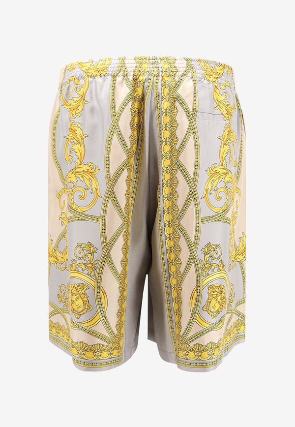 Versace La Coupe Des Dieux Print Silk Shorts Multicolor 1002476 1A11391 5E350