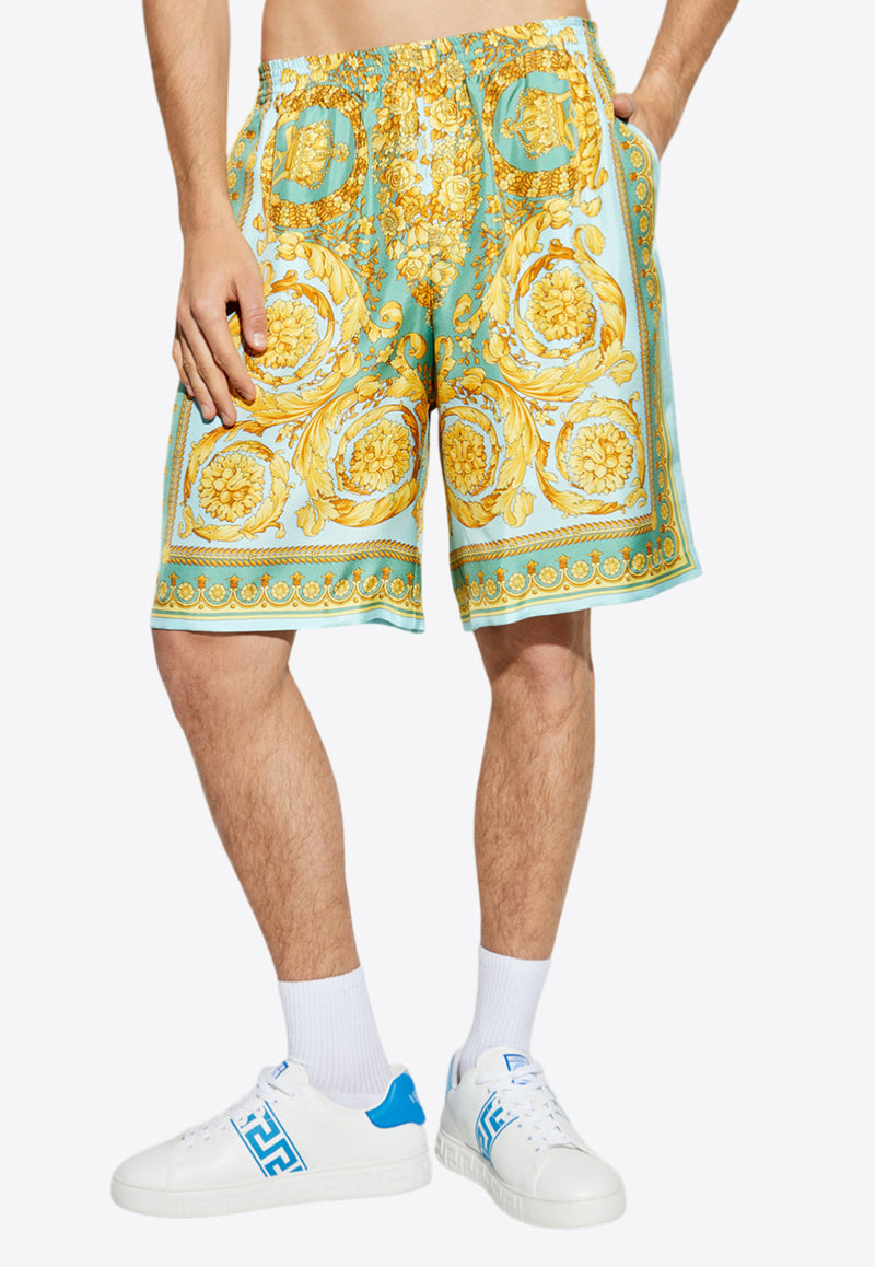 Versace Barocco Print Silk Shorts Multicolor 1002476 1A13557 5GA10