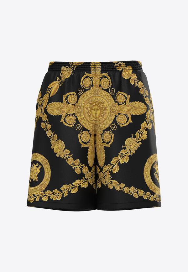 Versace Heritage-Print Silk Twill Shorts Yellow 1002476-1A06819-5B000