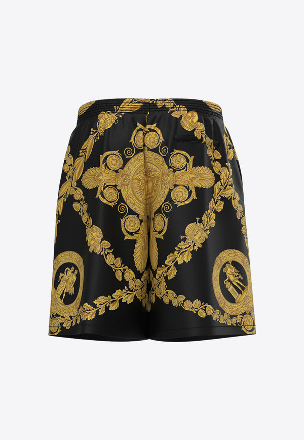 Versace Heritage-Print Silk Twill Shorts Yellow 1002476-1A06819-5B000