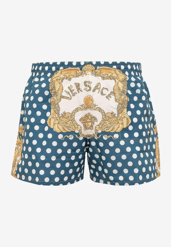 Versace All-Over Logo Polka Dot Swim Shorts Multicolor 1002516 1A07856 5V510