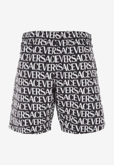 Versace All-Over Logo Bermuda Shorts Monochrome 1002517 1A06993 5B040
