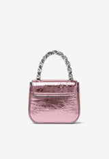 Versace Mini Le Medusa Metallic Leather Shoulder Bag Pink 1003016 1A08163 1PO6P