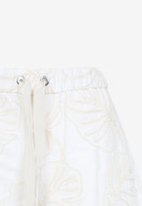 Floral Embroidered Mini Shorts