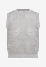 Tricot Sequined Knit Top