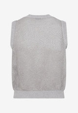 Tricot Sequined Knit Top