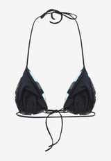 Occhi-Print Triangle Bikini Top