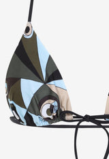 Occhi-Print Triangle Bikini Top