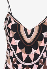 Geometric Print Silk Maxi Dress