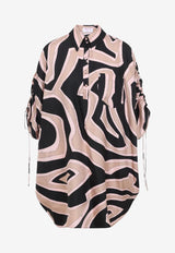 Silk Mini Shirt Dress