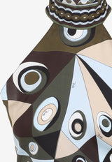 Occhi Print Silk Halter Top