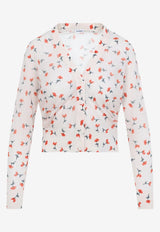 Floral Print Cropped Cardigan