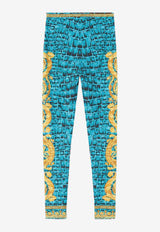 Versace Baroccodile Print High-Waist Leggings Multicolor 1003900 1A09266 5X340