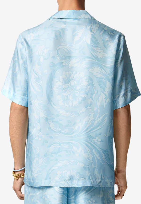 Versace Barocco Print Silk Shirt 1003926 1A09582 5U940 Blue