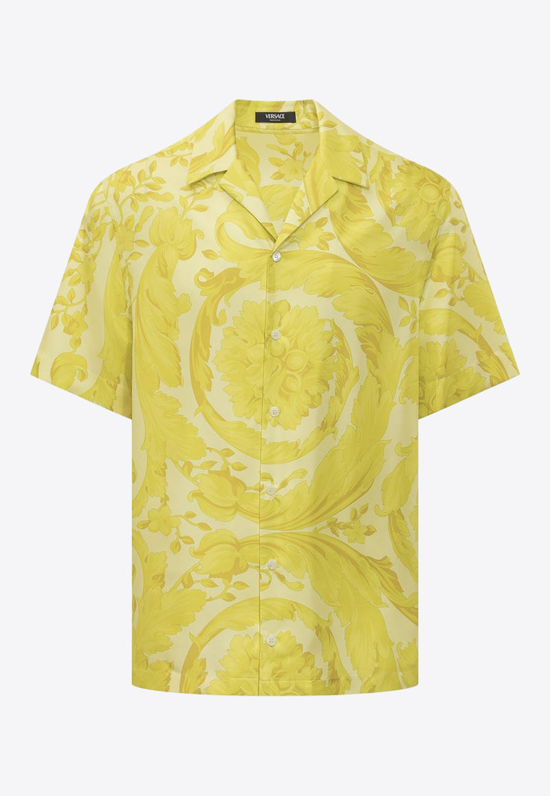 Versace Barocco Print Silk Shirt 1003926 1A09582 5Y370 Yellow