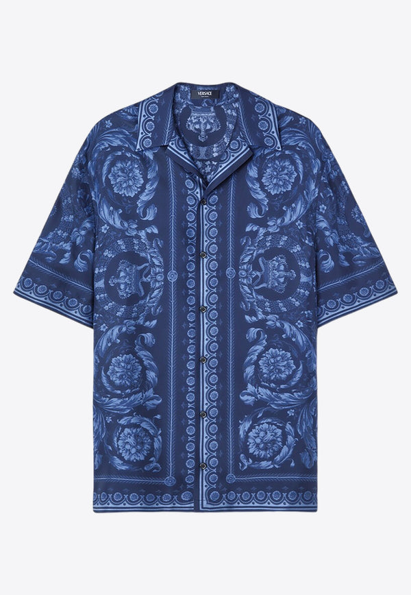 Versace Barocco Print Silk Shirt 1003926 1A09783 5U960 Blue