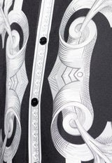 Versace Architectural Baroque Short-Sleeved Silk Shirt Black 1003926 1A14713 5B950