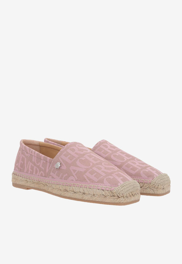 Versace All-Over Jacquard Canvas Espadrilles Pink 1004030 1A07994 2N770