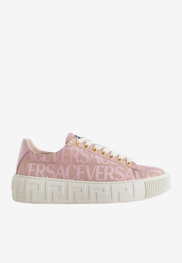 Versace All-Over Logo Low-Top Sneakers Pink 1004184 1A07977 2N77V