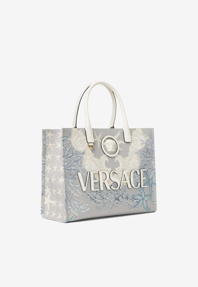 Versace La Medusa Barocco Sea Tote Bag Light Blue 1004741 1A11527 5W65V