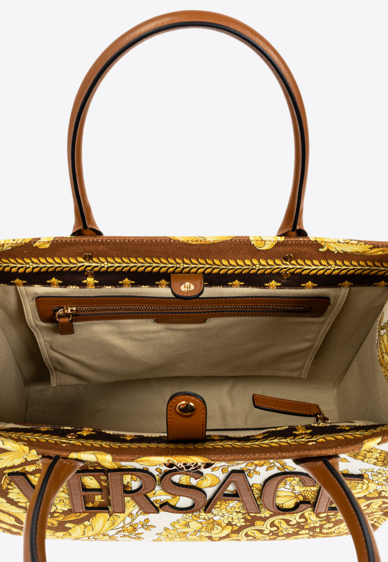 Versace La Medusa Barocco Tote Bag Yellow 1004741 1A15310 5N79V