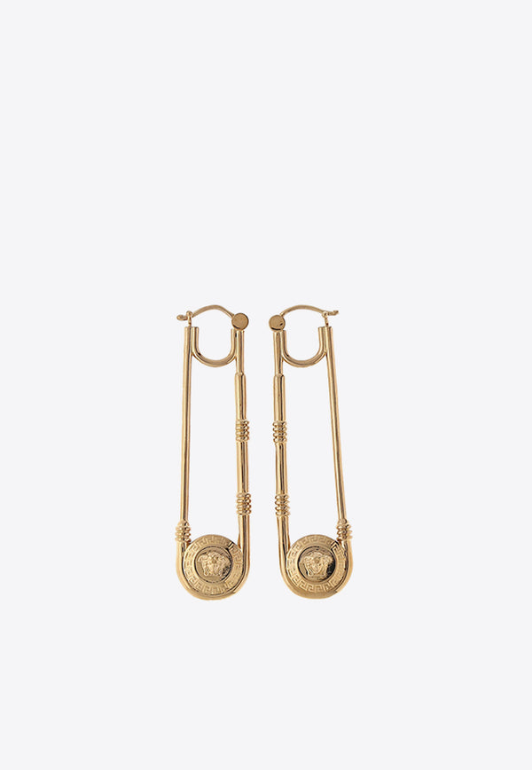 Safety Pin Drop Earrings Versace Gold 1004826-1A00620-3J000