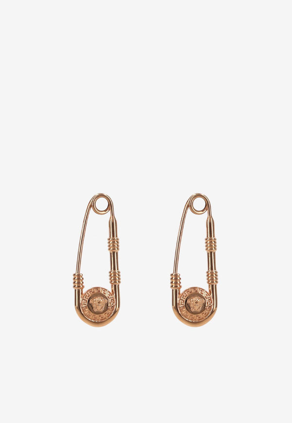 Versace Safety Pin Drop Earrings Gold 1004827 1A00620 3J000