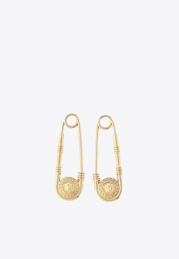 Safety Pin Drop Earrings Versace Gold 1004827-1A00620-3J000