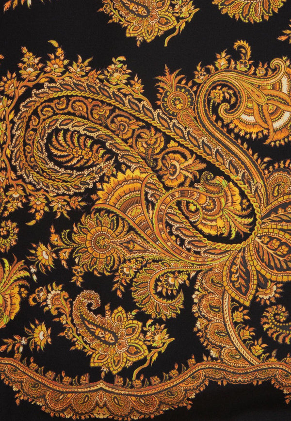 Etro Paisley Print Silk Scarf 10050-9539 0001 Multicolor