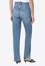 Washed Straight-Leg Jeans