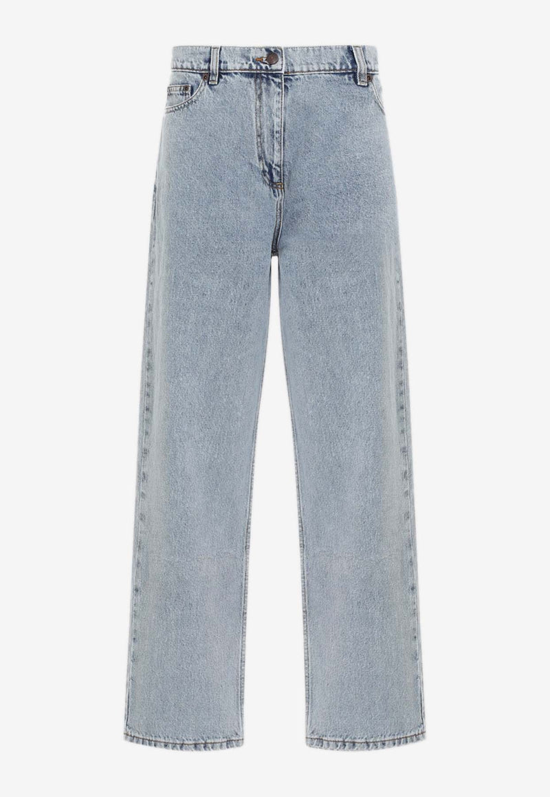 Washed Straight-Leg Jeans