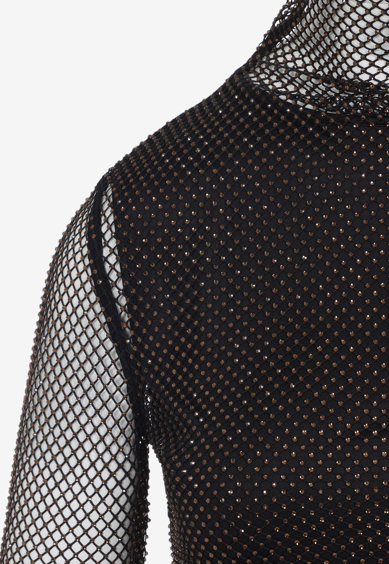 Gerarda Crystal Mesh Top